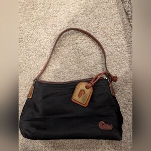 Dooney & Bourke Black Nylon Pouchette with Embroidered Duck Logo